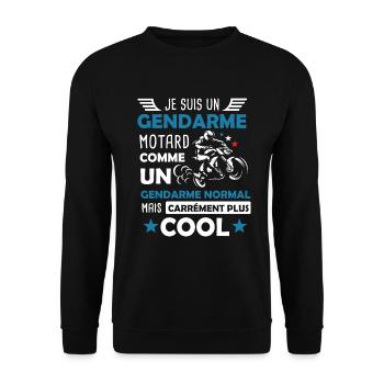 Gendarme motard cadeau drôle moto - Sweat-shirt Unisexe - noir - Devant - Alina (178cm) & Michal (187cm)