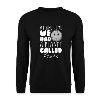 Pluton Planet Humorous Galaxy Blague - Sweat-shirt Unisexe - noir - Devant - Alina (178cm) & Michal (187cm)