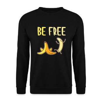 Be Free Funny Naked Cute Banana Fruit - Unisex Sweatshirt - black - Front - Alina (178cm) & Michal (187cm)