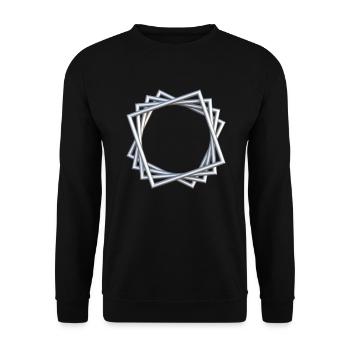 Gedrehte Rahmen Silber - Unisex Pullover - Schwarz - Vorne - Alina (178cm) & Michal (187cm)
