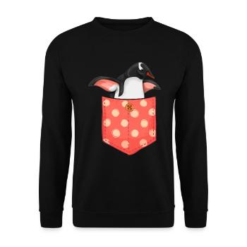 Antarctica Animal Gift Cute Breast Bag Penguin - Unisex Sweatshirt - black - Front - Alina (178cm) & Michal (187cm)