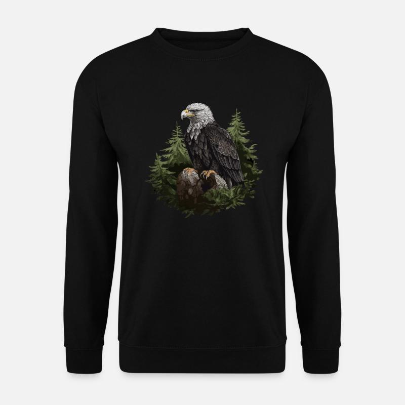 Weißkopfseeadler Adler Vogel Tier Wald - Unisex Pullover - Schwarz