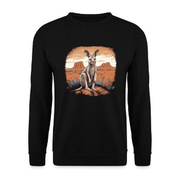 Kangaroo Baby Kangaroo Marsupial Kangaroo - Unisex Sweatshirt - black - Front - Alina (178cm) & Michal (187cm)