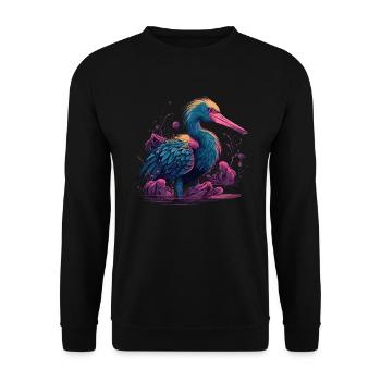 Pelikan Vogel Wasservögel - Unisex Pullover - Schwarz - Vorne - Alina (178cm) & Michal (187cm)