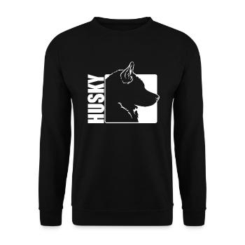 Husky Profile Dogs Dog Wilsigns - Unisex Sweatshirt - black - Front - Alina (178cm) & Michal (187cm)