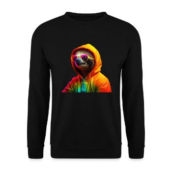 Sloth Sunglasses Cool Sloth Wilderness - Unisex Sweatshirt - black - Front - Alina (178cm) & Michal (187cm)