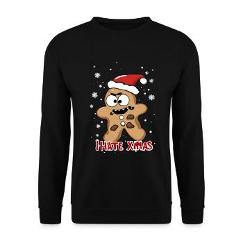 Je déteste Noël Gâteau aux biscuits en colère Noël - Sweat-shirt Unisexe - noir - Devant - Alina (178cm) & Michal (187cm)