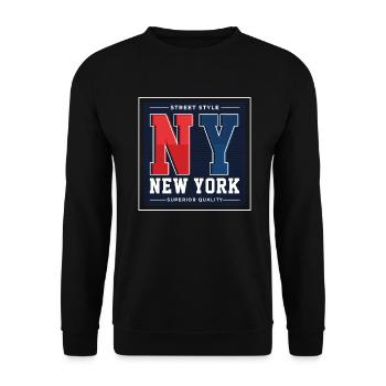 New York - Sweat-shirt Unisexe - noir - Devant - Alina (178cm) & Michal (187cm)