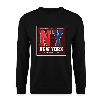 New York - Sweat-shirt Unisexe - noir - Devant - Alina (178cm) & Michal (187cm)