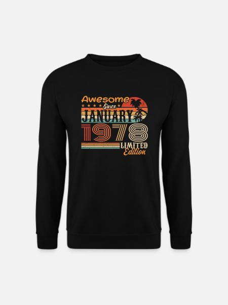 Geburtstagsgeschenk - geboren im Januar 1978 - Unisex Pullover - Schwarz