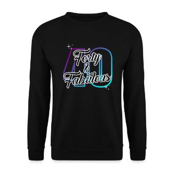 40e anniversaire cadeau d’anniversaire citation 40 ans - Sweat-shirt Unisexe - noir - Devant - Alina (178cm) & Michal (187cm)
