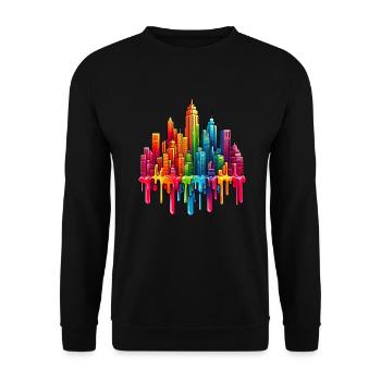 Stadt der Träume, Stadt der Farben - Unisex Pullover - Schwarz - Vorne - Alina (178cm) & Michal (187cm)
