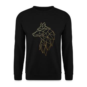 Wolf Polygone - Sweat-shirt Unisexe - noir - Devant - Alina (178cm) & Michal (187cm)