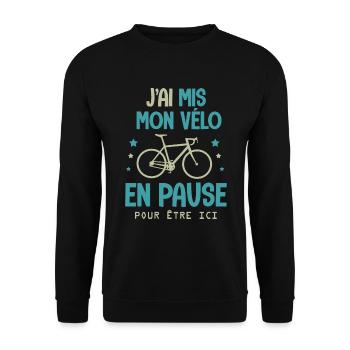 Cadeau vélo velo Humour velos sport cycliste - Sweat-shirt Unisexe - noir - Devant - Alina (178cm) & Michal (187cm)