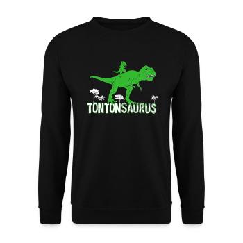 Tontonsaurus Cadeau Tonton Neveu Ou Nièce - Sweat-shirt Unisexe - noir - Devant - Alina (178cm) & Michal (187cm)