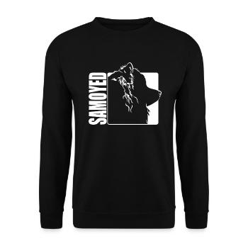 Samoyed Profile Dogs Dog Wilsigns - Unisex Sweatshirt - black - Front - Alina (178cm) & Michal (187cm)