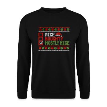 Humour de Noël Drôle Agréable Coquine Surtout Agréable - Sweat-shirt Unisexe - noir - Devant - Alina (178cm) & Michal (187cm)