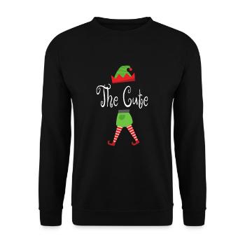 Elf Leprechaun Christmas Gift Group Costume Elf - Unisex Sweatshirt - black - Front - Alina (178cm) & Michal (187cm)