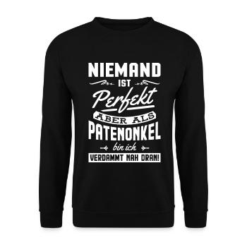 Not perfect but as a godfather I'm close - Unisex Sweatshirt - black - Front - Alina (178cm) & Michal (187cm)