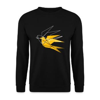 Geometric Bird - Free bird - Unisex Sweatshirt - black - Front - Alina (178cm) & Michal (187cm)