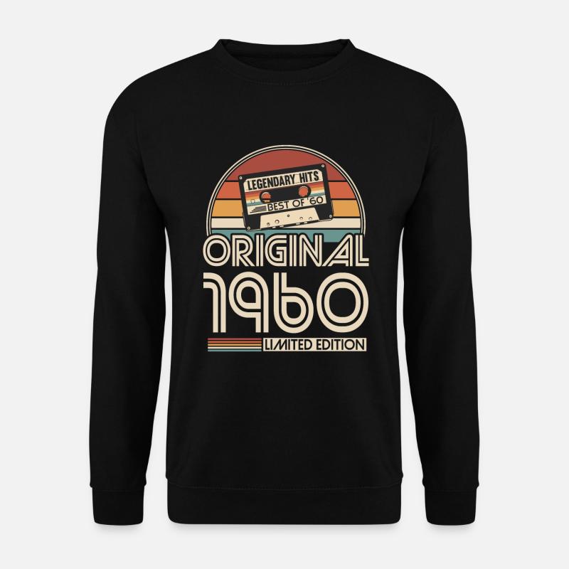 1960 Jahrgang geboren Retro Vintage Geburtstag - Unisex Pullover - Schwarz
