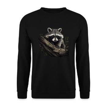 Mignon raton laveur Nature Bébé raton laveur Forêt - Sweat-shirt Unisexe - noir - Devant - Alina (178cm) & Michal (187cm)