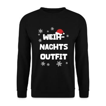 Weihnachtsoutfit Weihnachten - Unisex Pullover - Schwarz - Vorne - Alina (178cm) & Michal (187cm)