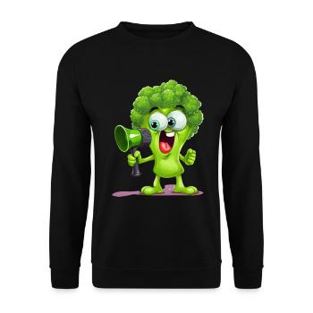 Veganes Leben - Lustiges Brokkoli Design - Unisex Pullover - Schwarz - Vorne - Alina (178cm) & Michal (187cm)