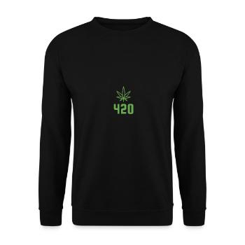 Grass 420 Weed - Unisex Sweatshirt - black - Front - Alina (178cm) & Michal (187cm)
