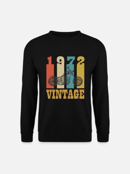 49 Anniversary Vintage Motorcycle Gift 1972 Motorcycle - Unisex Sweatshirt - black