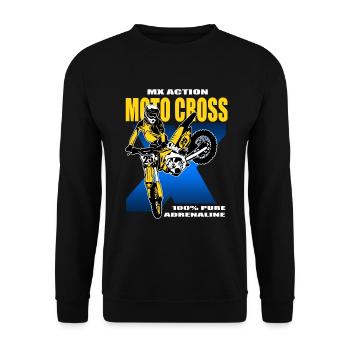 Moto Cross - Motocross - Supercross - MX - SX - Unisex Pullover - Schwarz - Vorne - Alina (178cm) & Michal (187cm)