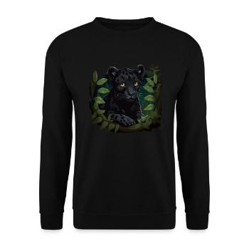Black Baby Jaguar Wildcat Africa Wilderness - Unisex Sweatshirt - black - Front - Alina (178cm) & Michal (187cm)