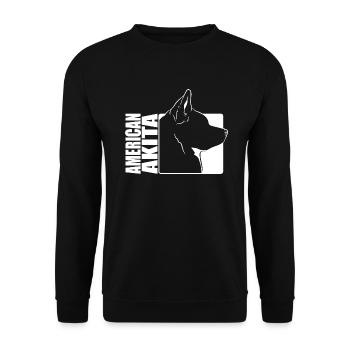 American Akita Profil Hunde Hund Wilsigns - Unisex Pullover - Schwarz - Vorne - Alina (178cm) & Michal (187cm)