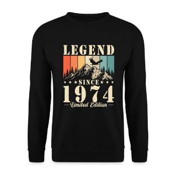 Légende depuis 1974 cadeau d’anniversaire Vintage - Sweat-shirt Unisexe - noir - Devant - Alina (178cm) & Michal (187cm)