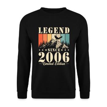 Légende depuis 2006 Vintage cadeau d’anniversaire - Sweat-shirt Unisexe - noir - Devant - Alina (178cm) & Michal (187cm)