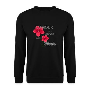 L' amour - Sweat-shirt Unisexe - noir - Devant - Alina (178cm) & Michal (187cm)