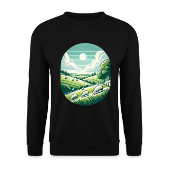 Yorkshire Countryside Scenic Design - Unisex Sweatshirt - black - Front - Alina (178cm) & Michal (187cm)