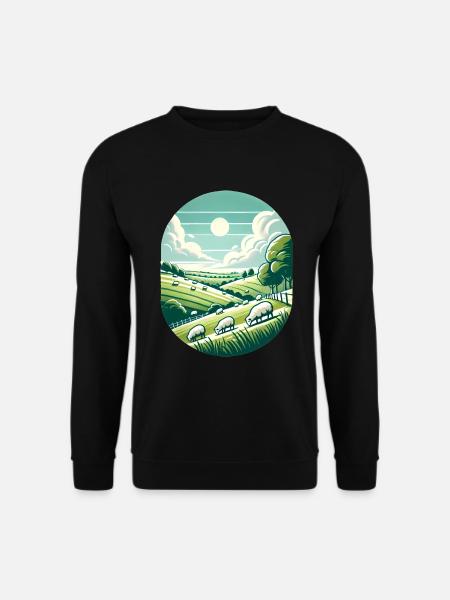 Yorkshire Countryside Scenic Design - Unisex Sweatshirt - black