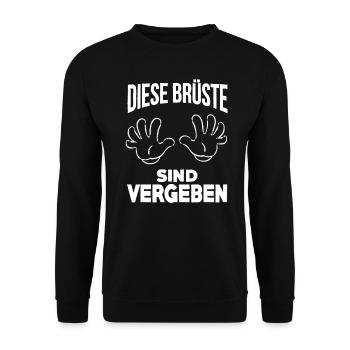 Sie sind vergeben! - Unisex Pullover - Schwarz - Vorne - Alina (178cm) & Michal (187cm)