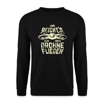 Mir Reicht's Ich Geh Drohne Fliegen Drohnen Pilot - Unisex Pullover - Schwarz - Vorne - Alina (178cm) & Michal (187cm)