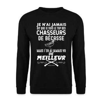 Chasse à la bécasse, chasseur de bécasse - Sweat-shirt Unisexe - noir - Devant - Alina (178cm) & Michal (187cm)
