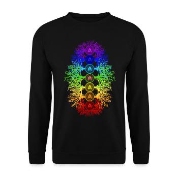 Chakra Energy - Unisex Sweatshirt - black - Front - Alina (178cm) & Michal (187cm)