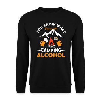 You Know What Rhymes With Camping Alcohol Beer - Unisex Sweatshirt - black - Front - Alina (178cm) & Michal (187cm)