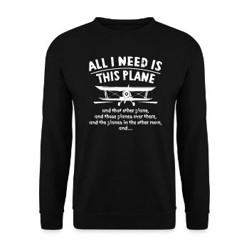 Airplane - Unisex Pullover - Schwarz - Vorne - Alina (178cm) & Michal (187cm)