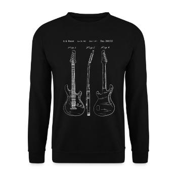 Rock Metal Gitarre E-Gitarre Patent Musik Geschenk - Unisex Pullover - Schwarz - Vorne - Alina (178cm) & Michal (187cm)