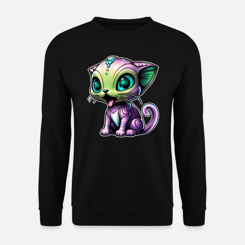 Cute Alien Cat - Unisex Sweatshirt - black