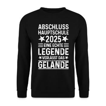 Abschluss Hauptschule 2025 - Unisex Pullover - Schwarz - Vorne - Alina (178cm) & Michal (187cm)