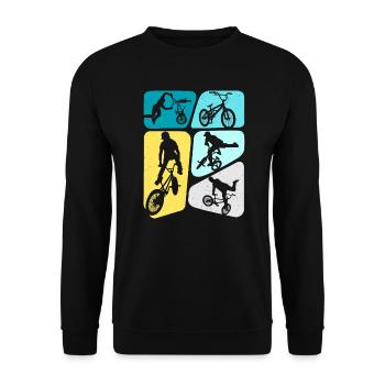 BMX Cascades Vélo Tricks Garçons Vélo BMX Enfants - Sweat-shirt Unisexe - noir - Devant - Alina (178cm) & Michal (187cm)