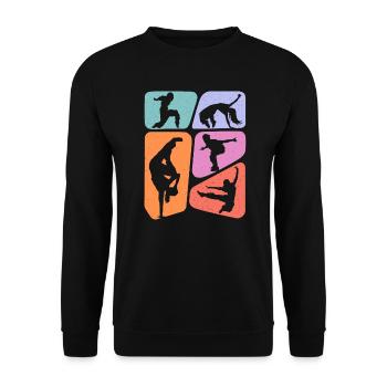 Breakdance Breakdancer Enfants Filles Breakdance - Sweat-shirt Unisexe - noir - Devant - Alina (178cm) & Michal (187cm)