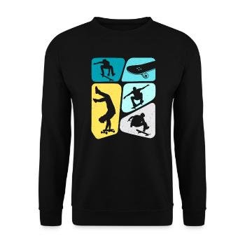 Skateboarder Skating Skater Skateboard Boys - Unisex Sweatshirt - black - Front - Alina (178cm) & Michal (187cm)
